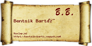 Bentsik Bartó névjegykártya